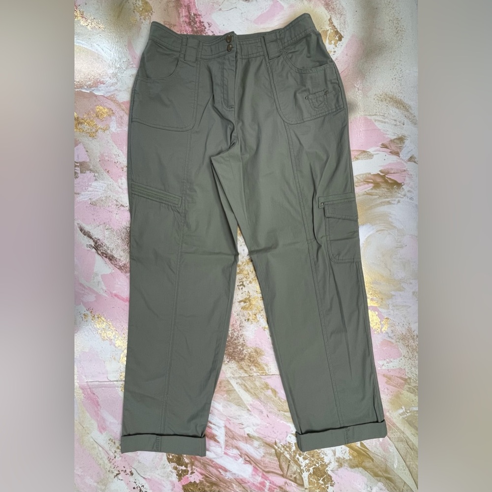 Chico’s sage green cotton cargo pants 1.5/ M/ L